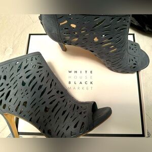 White House Black Market peep toe heeled boots